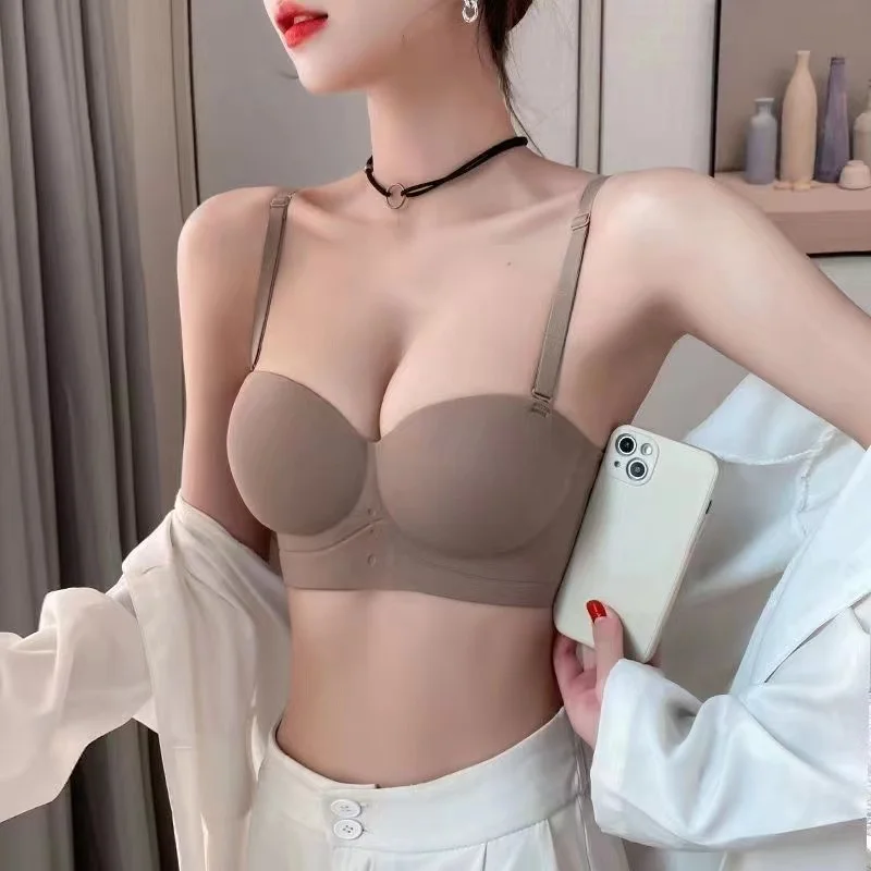 Women's Bra  Half Cup Push Up Small Breasts Show Bigger Side Breasts Seamless Sling Bra No Wires Sexy Sling Bra