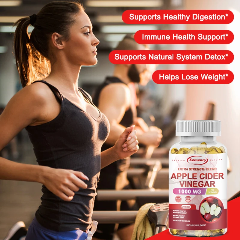 Apple Cider Vinegar Capsules - Detoxification, Weight Management, Fat Burning, Appetite Suppressant, Boost Metabolism