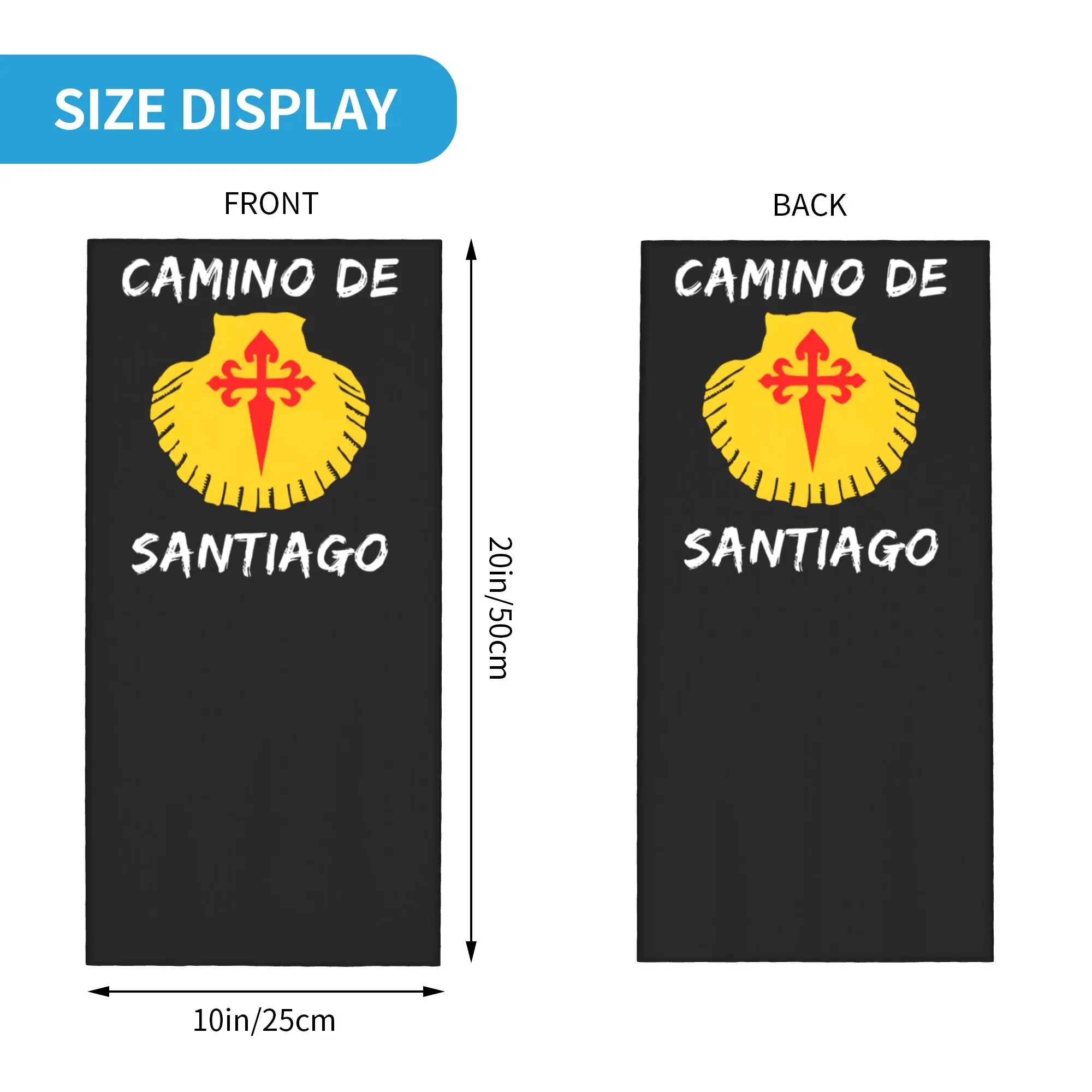 Buen Camino de Santiago الرقبة أدفأ يندبروف ركوب الدراجات وشاح الرقبة الجراب باندانا متعددة الوظائف