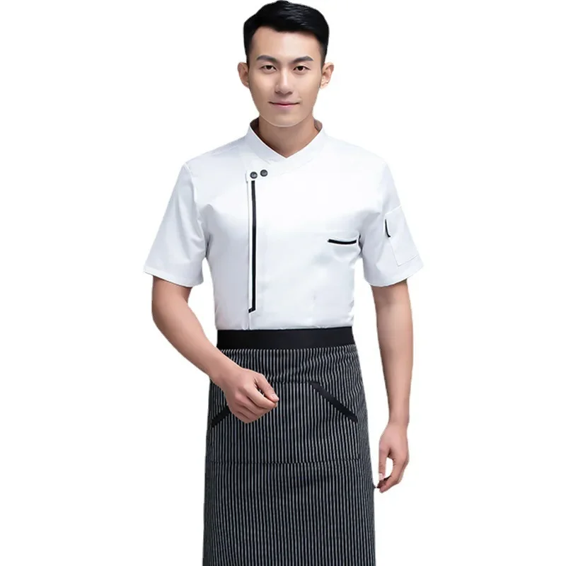 Uniforme da cuoco ristorante occidentale abbigliamento da lavoro cucina estiva abbigliamento da cuoco tuta da Catering Unisex panetteria Cafe cameriere servizio di ristorazione