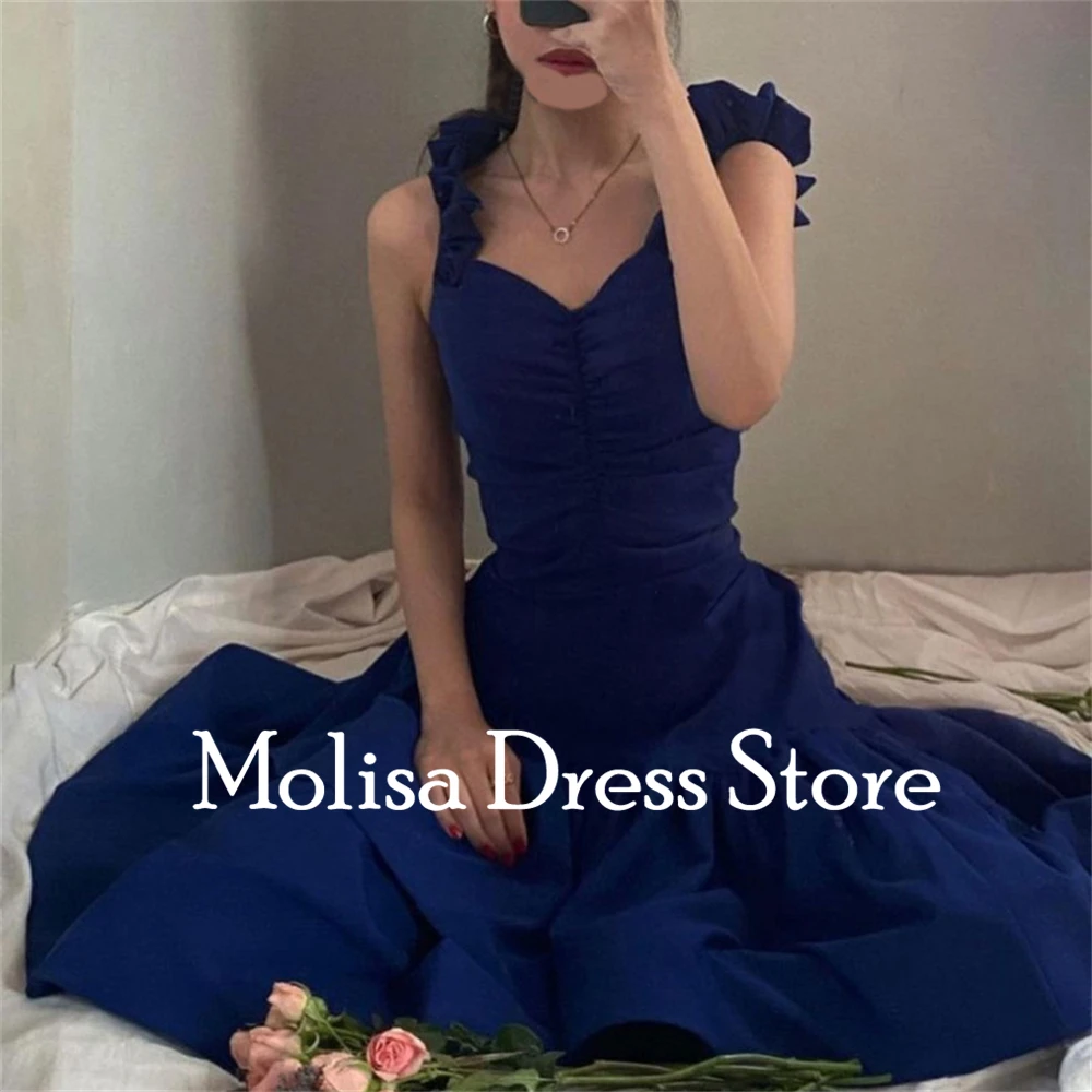 Simple Royal Blue Sweetheart Mermaid Customized Formal Occasion Prom Dresses Knee Length Women Evening Party Dresses