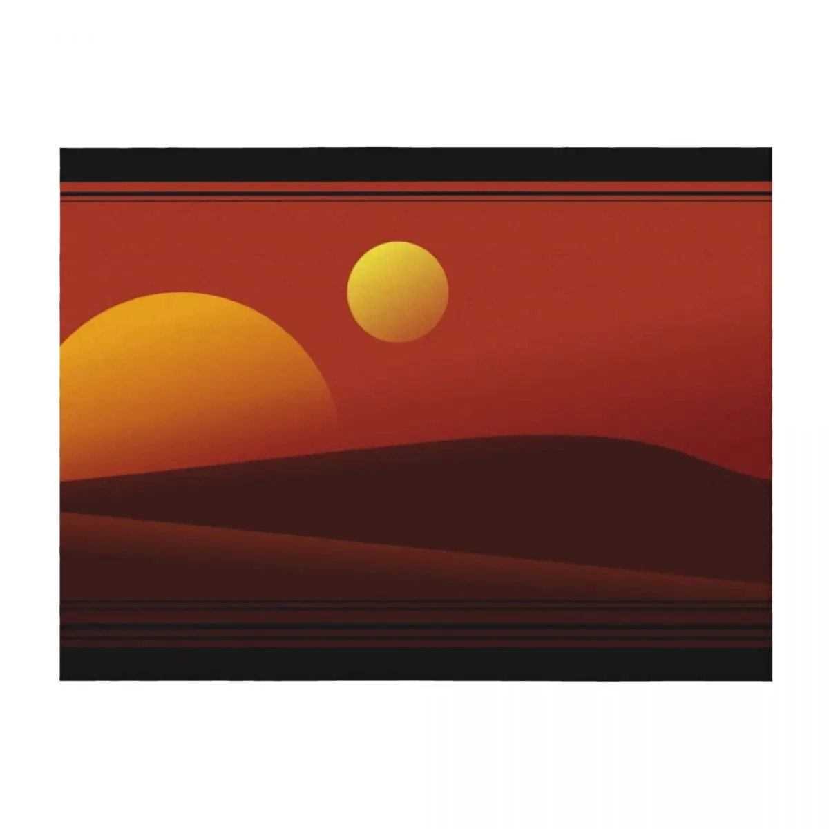 

TATOOINE SUNSET Throw Blanket halloween Travel anime Picnic Blankets