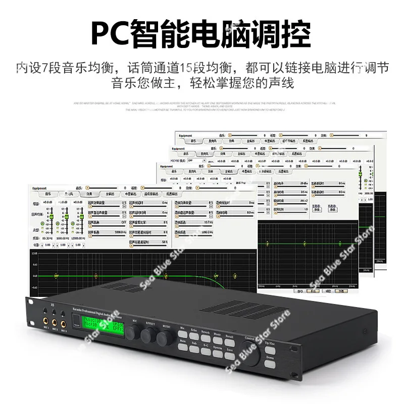 Pre-effect device KTV digital reverb device Karaoke professional anti-whistle device DSP pre-audio processor