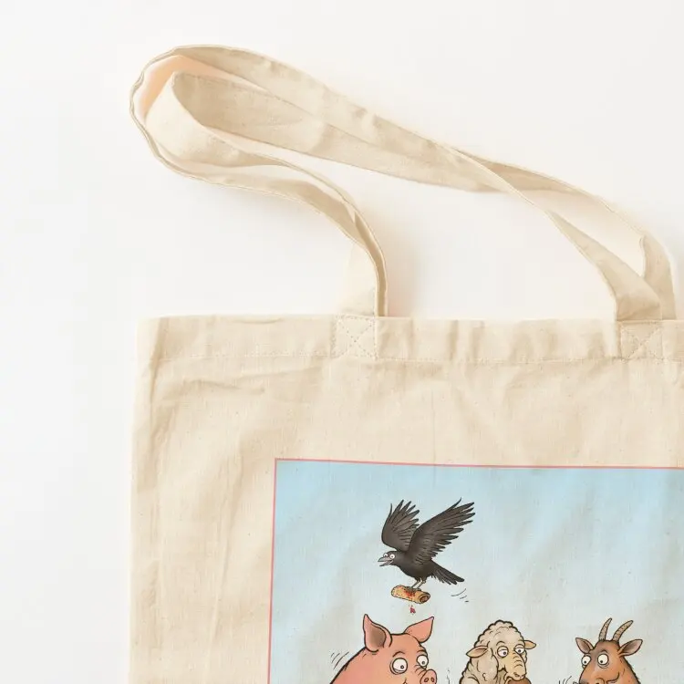 الحيوانات الذين يرتديون الغداء في المخابز، حقيبة حمل، حقائب تسوق رجالية قابلة لإعادة الاستخدام، حقيبة الشاطئ للمتسوقين