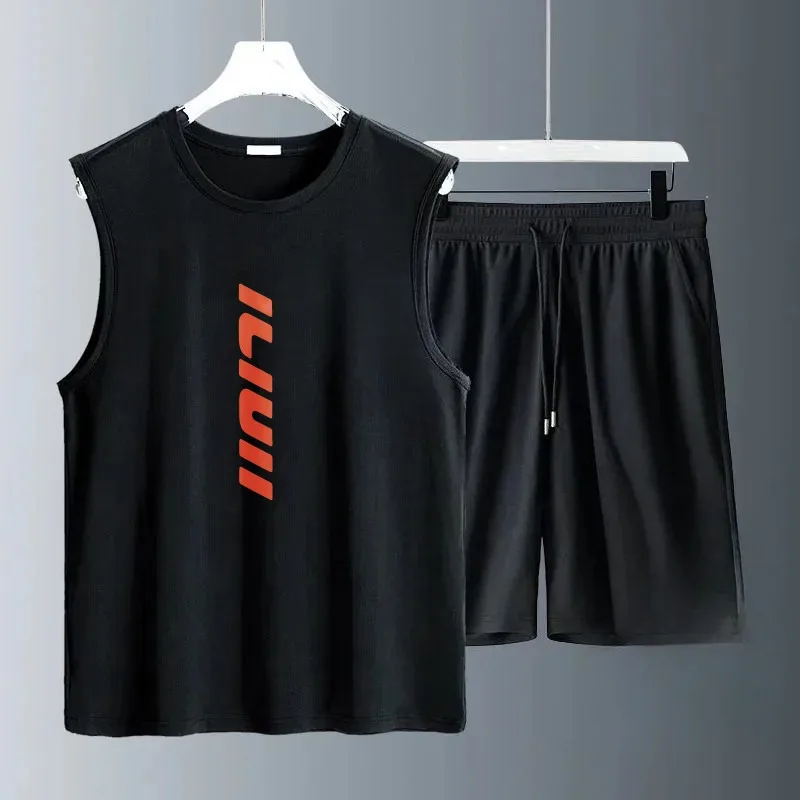 

Men's Tank Top Sets 2026 Summer Quick drying beach men's chandals sports oversize clothing set seaside Breathable running