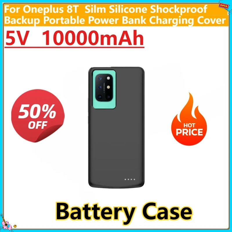 

New 5V 10000mAh 2A Battery Charger Cases For Oneplus 8T Silm Silicone Shockproof Backup Power Bank Charging Cover Oneplus 8T