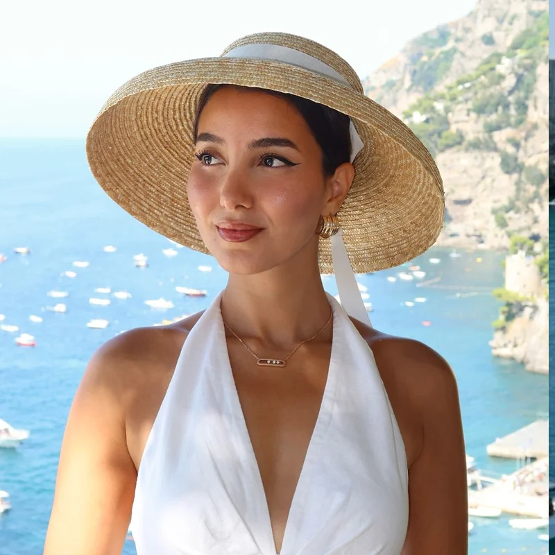 Damen Sonnenhut Fedora Hüte Kleiner Bienen-Strohhut Glänzender Strohhut Europäisch-Amerikanischer Retro Gold Geflochtener Damen Sonnenschutz Flacher Pailletten-Hut