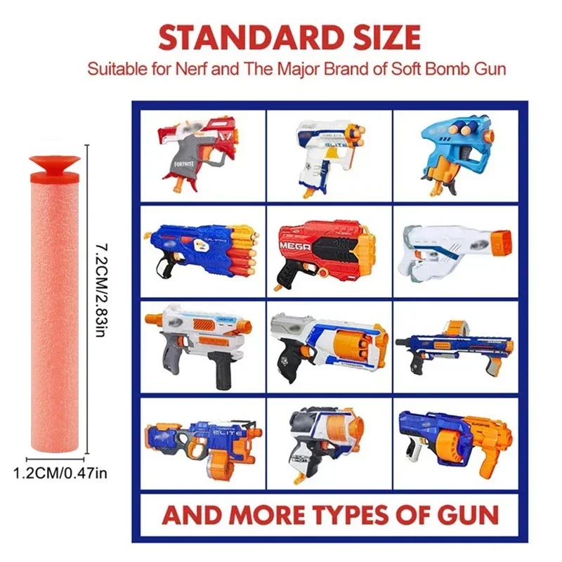 กระสุนหัวดูดสีส้ม7.2ซม. สำหรับ NERF N-Strike Elite Series blasters โฟมเติมลูกดอกของเล่นสำหรับเด็กอุปกรณ์เสริมปืน