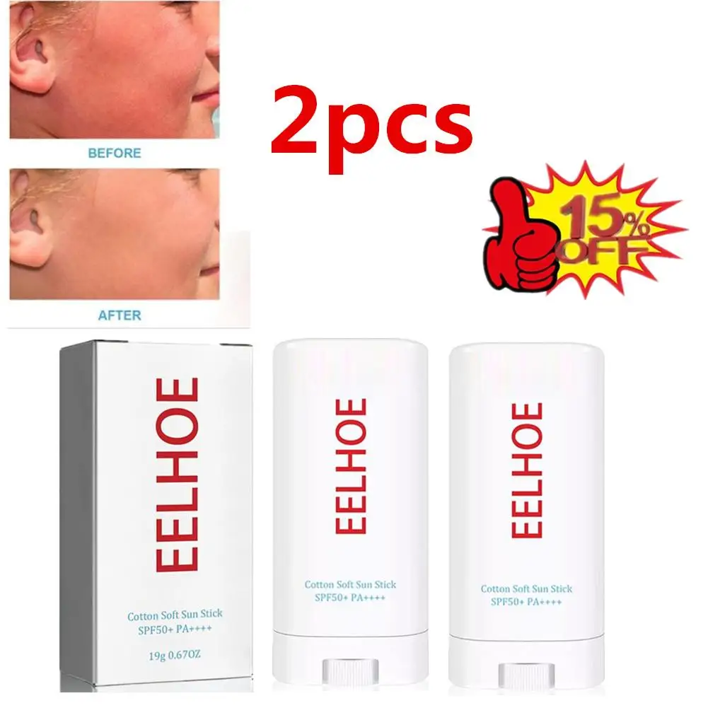 2pcs Sunscreen Stick Matte Sun Stick Refreshing SPF50+ PA+++ UV Protective Cream Anti Oxidant Oil-control SunCream Cosmetics