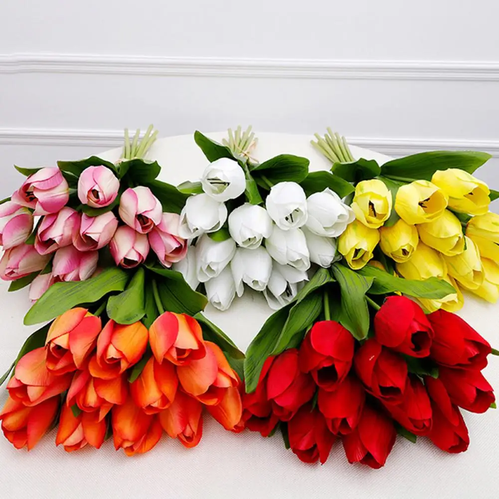 2025 Simulated Tulip 37cm Artificial Tulip Faux Silk Fake Tulip Flower Bulk Home Decor Wedding Parties Mothers Artificial Tulips