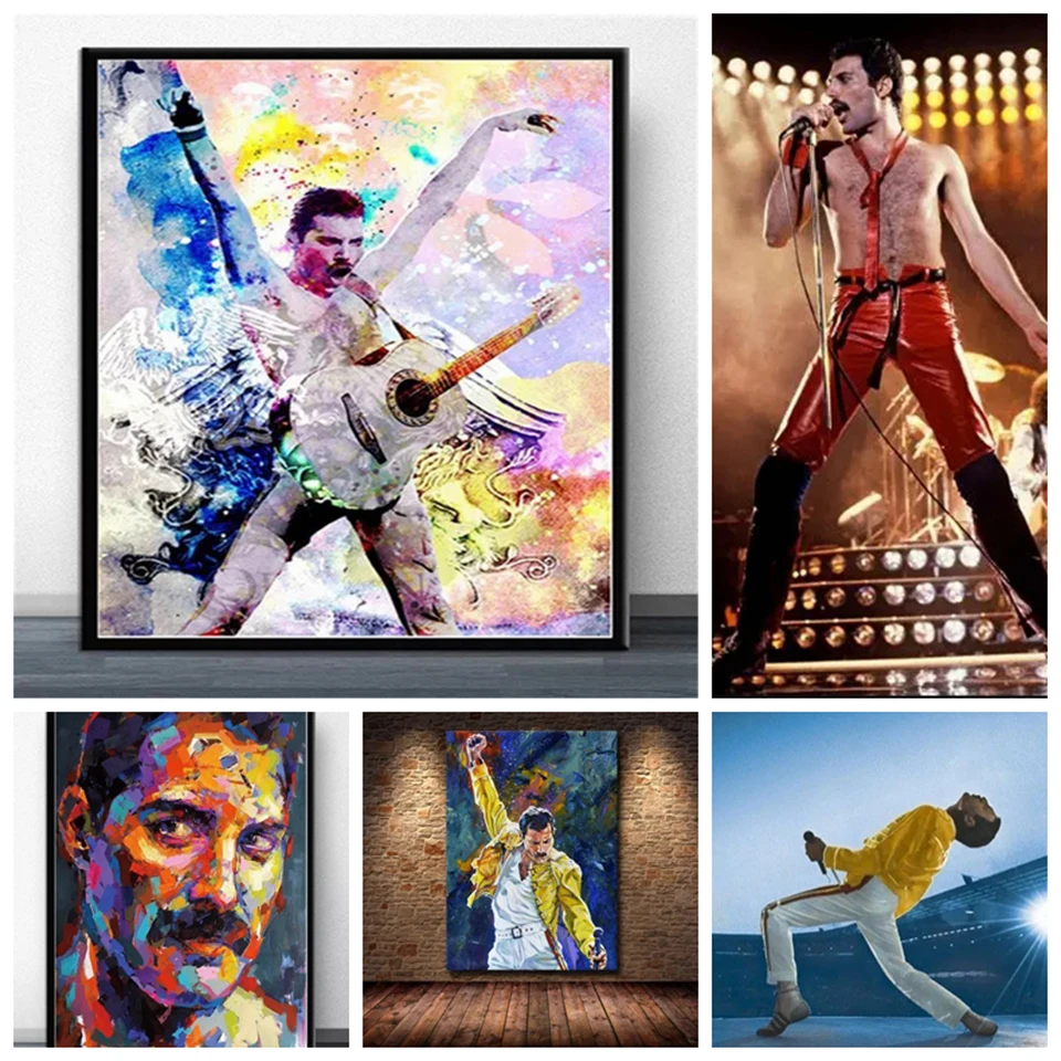 

5D Diamond Mosaic Painting Full Drill Icons Freddie Mercury Rock Music Embroidery Kits Diy Rhinestones Keychain Home Decor Gift