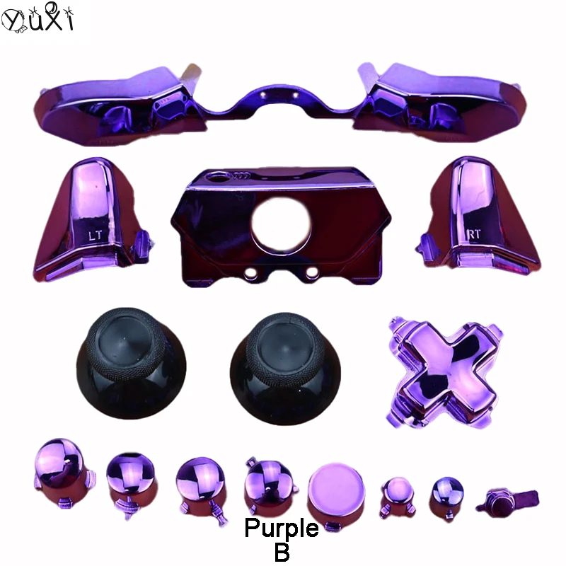Yuxi-Xbox One Elite用のゲームボタン,電気メッキボタン,修理アクセサリー,新品,lb,rb,lt,rt,ゲームハンドル,方向キー,フルセット