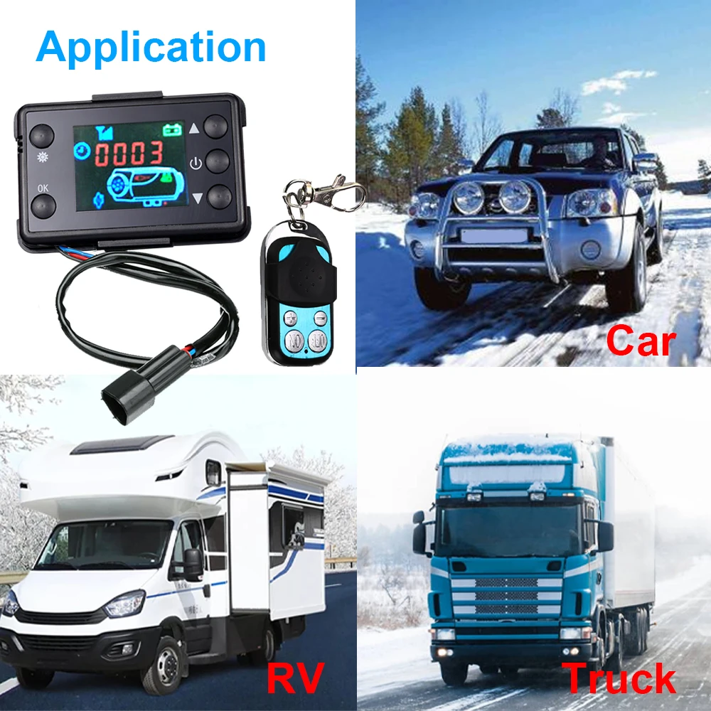 12/24V Diesels Air Heater LCD Monitor Switch+Control Board Motherboard+Remote Controller Similar Eberspacher Webasto 2KW 5KW 8KW