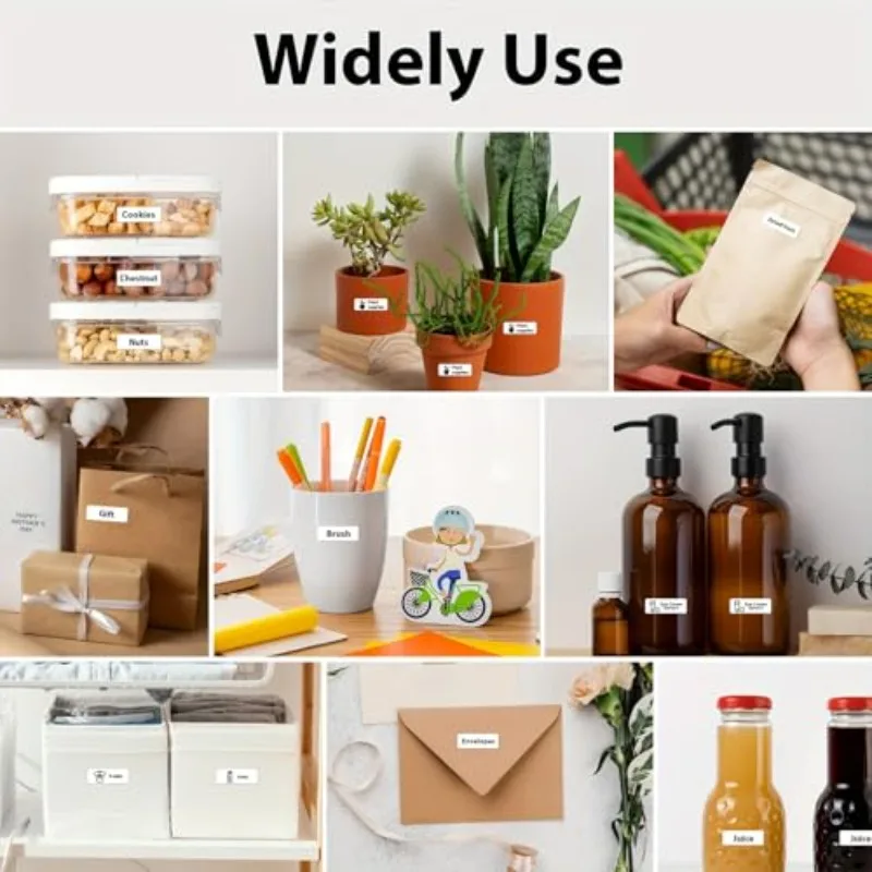 8 Rolls Thermal Labels Self-Adhesive Waterproof, Inkless Easy Peel, Fit D30 Portable Printer, Office/Warehouse/Retail/Medical