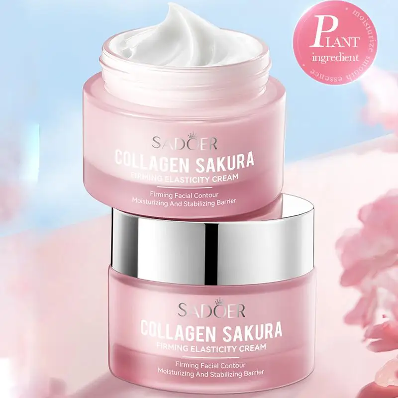

SADOER Sakura Коллагеновый укрепляющий и увлажняющий крем SAKURA Крем для ухода за кожей Увлажняющий крем Стойкое увлажнение Светящаяся кожа 50 г