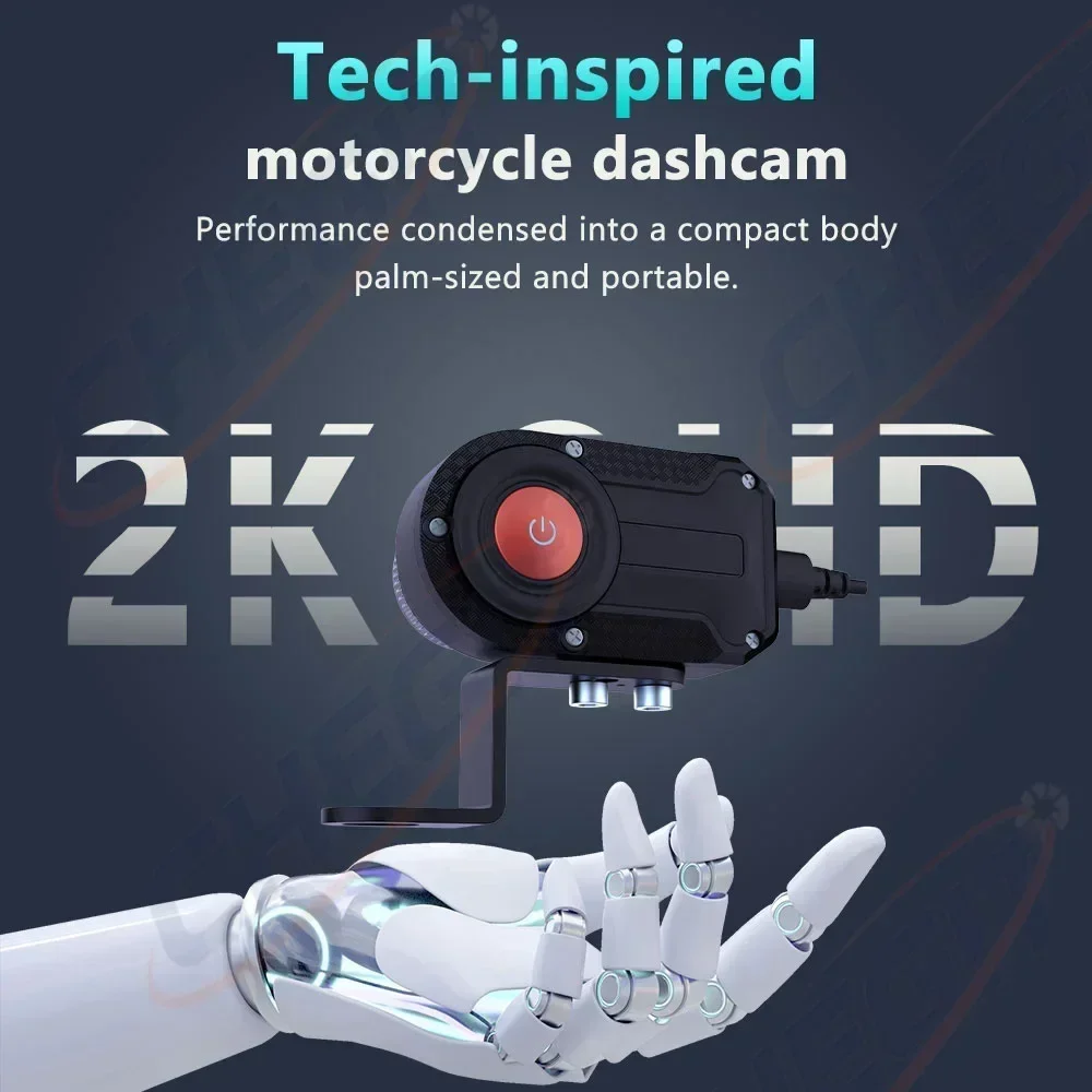 2K HD Motorcycle Dashcam Waterproof IP66 with WiFi & App Outdoor Riding Recorder for Motorbike Accessories view 2