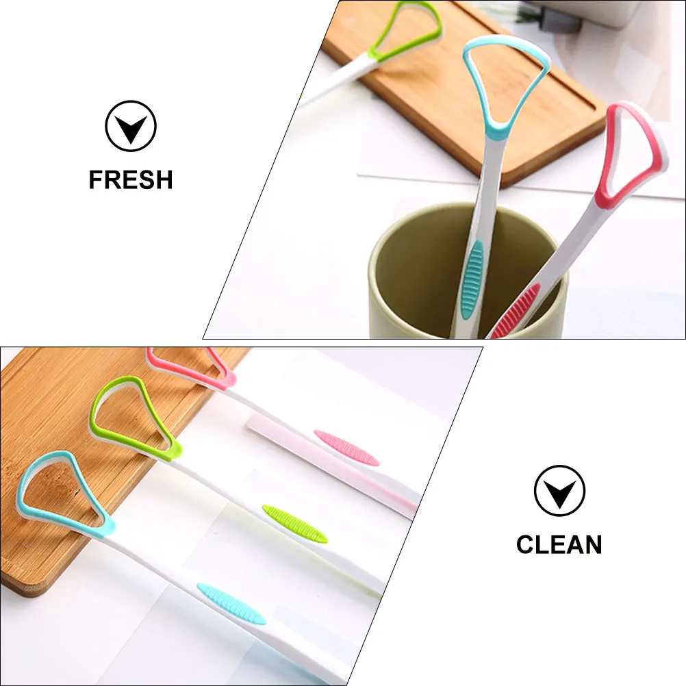 2개입 양면 혀 클리너는 더 신선한 호흡을 위한 박테리아와 코팅을 제거합니다. 데일리 툴 키트