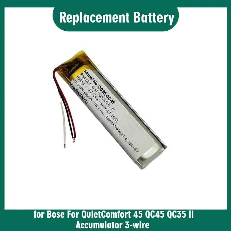 

New 500mAh Powerful Replacement Battery for Bose For QuietComfort 45 QC45 QC35 II Accumulator 3-wire