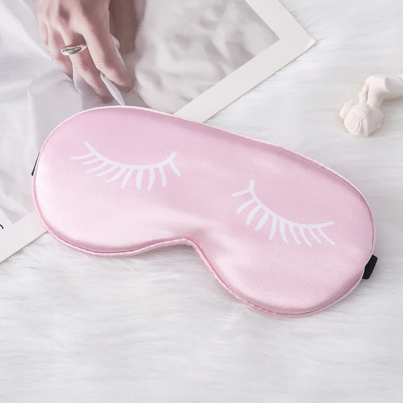 Cartoon Eyelash Silk Sleep Mask Alleviates Fatigue Comfort Eyeshade Eye Cover Home Lunch Break Travel Sleeping Eye Mask Eyepatch