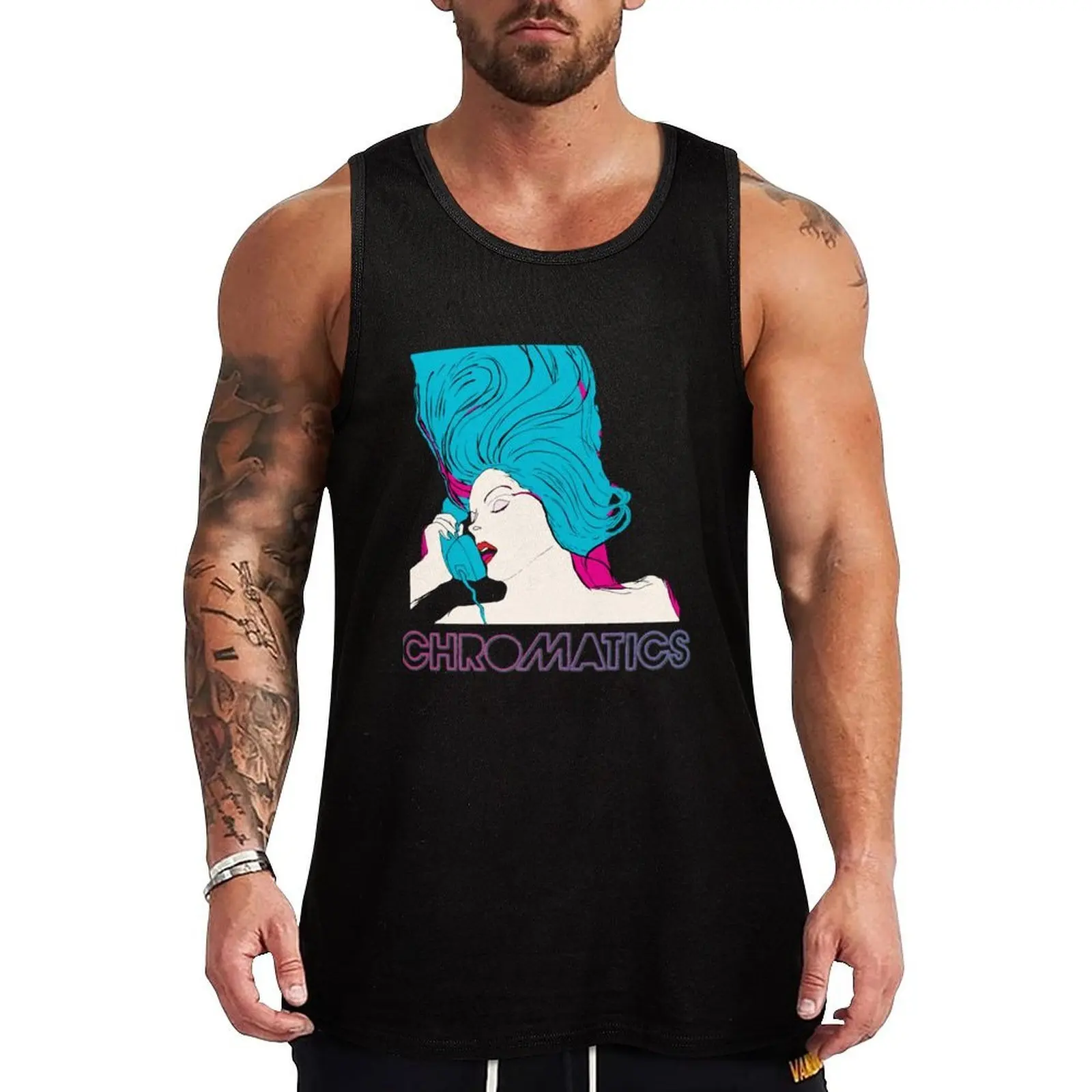 

Chromatics - Band logo Classic Essential Tank Top Utility Work Tank Top Durable Casual Sleeveless
