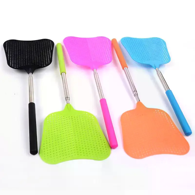 Telescopic Fly Swatters Durable Plastic Heavy Duty Flyswatter With Stainless Mosquito Repellent Tool Home Accessories Tools
