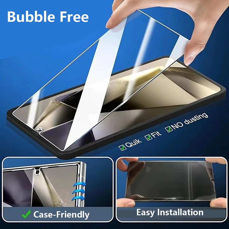 3Pcs Tempered Glass For Samsung Galaxy S25 FE Ultra Edge Plus S25+ 5G Screen Protector Fingerprint Unlock Protective Film Clear