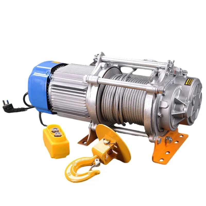 Aluminum Shell Lifting Winch Multifunctional Small Hoist For Decoration Material Hoisting Household Construction Loading