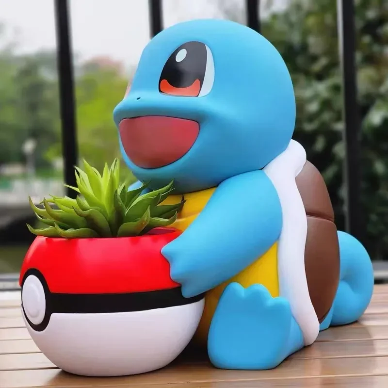 Pokémon Cartoon Anime Rond Eekhoorn Figuur Ornament Bloempot Collectie Hars Tafelversiering Ornamenten Model Festivalgeschenken