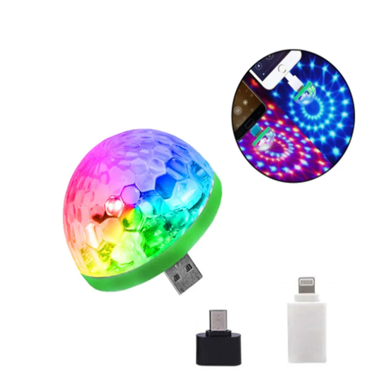 Portable Cell phone Stage lights Mini RGB Projection lamp Party DJ Disco ball Light Indoor Lamps Club LED Magic Effect projector