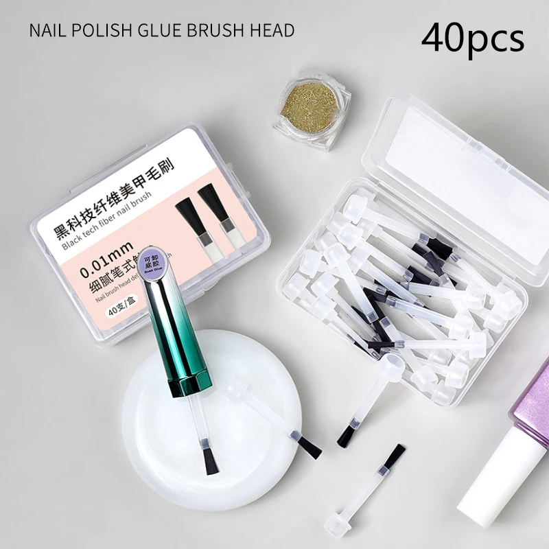 

40pcs Nail Polish Replacement Brushes Dipping Liquid Applicator Brushes Manicure Tools Gel Brushe Diy Beauty Nail Painting Tool