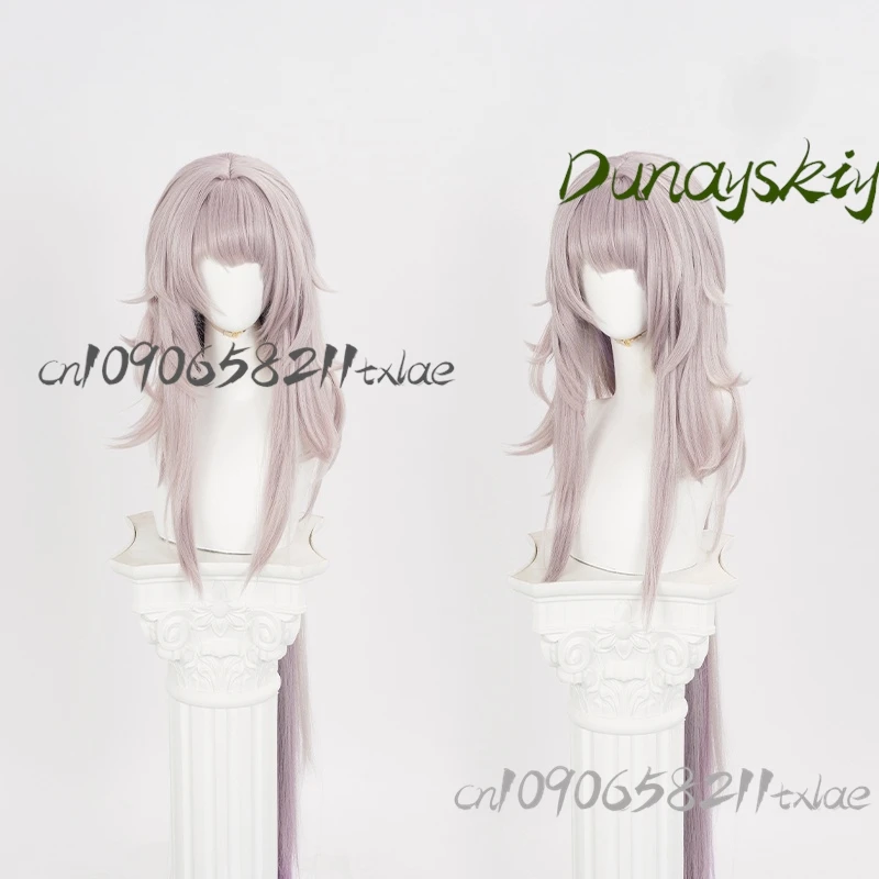 Herta 코스프레 가발, 혼카이 스타 레일 다크 브라운, 긴 머리, 보라색 그라데이션, 새로운 피부, Herta 우주 정거장, 맞춤형 할로윈 파티