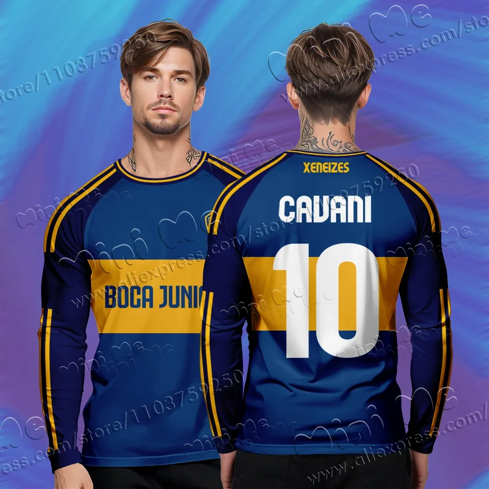 2025 New Maradona Boca Juniors Football Shirt Long T-shirt Summer Breathable Sportswear Top Men's and Women's Training Clothes