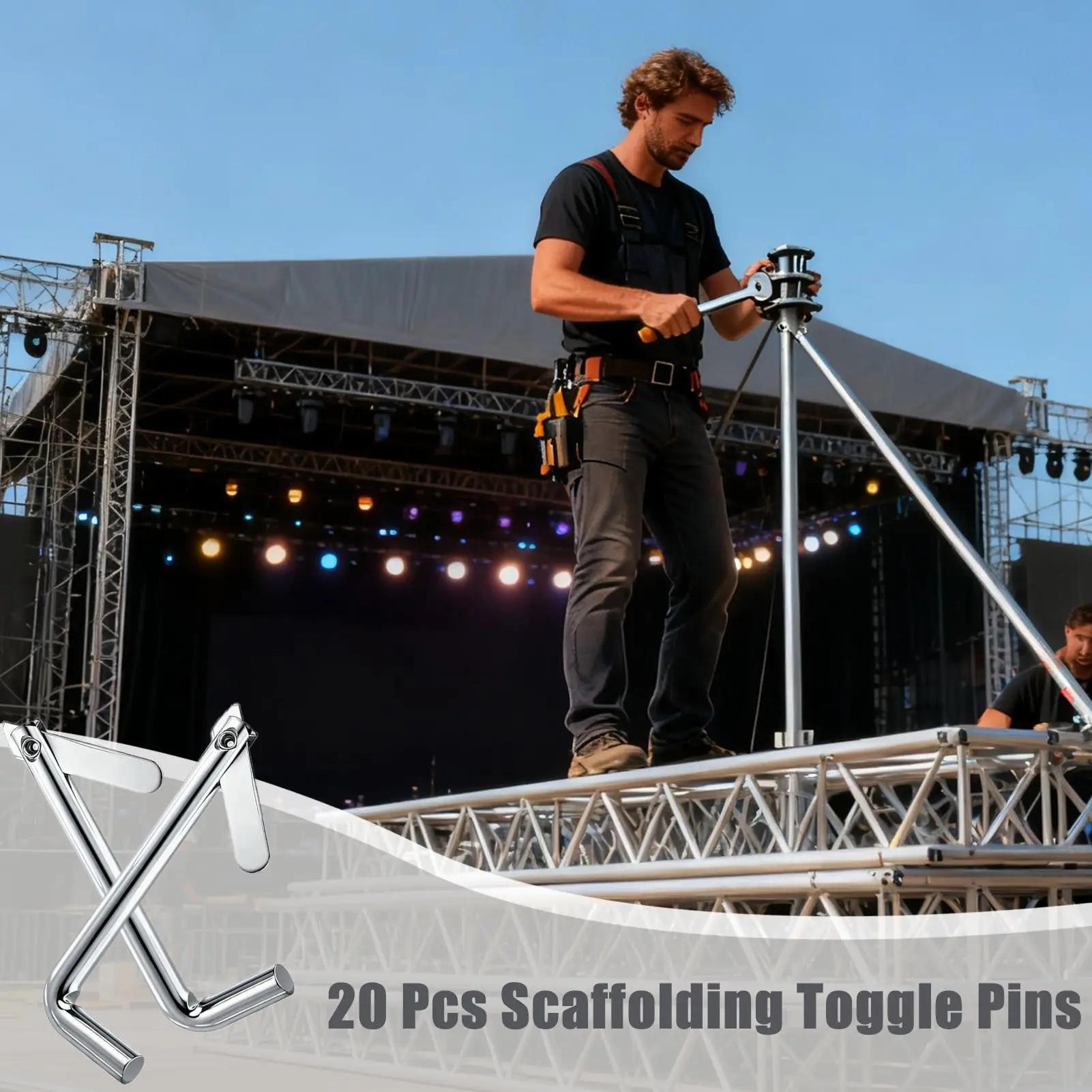 

Scaffolding Pins Galvanized Steel Fasteners 20 Pieces Detachable Scaffold Locking Pins For Contractors Builders Construction