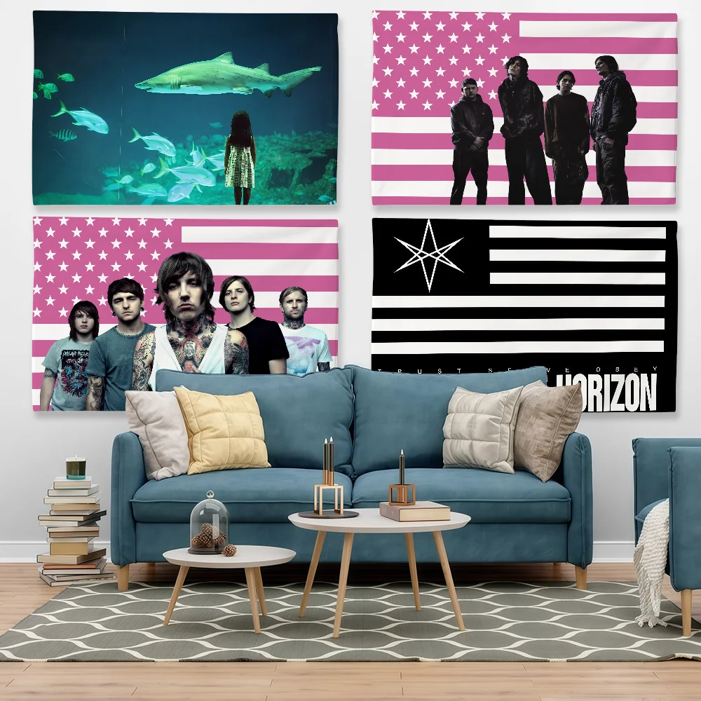 Band B-Bring Me The H-Horizon Flag For Sports Matches  Games Parade Rally Holiday Festival Backyard Balcony Club Bar Decor