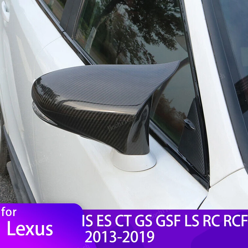 

Стайлинг бокового зеркала из настоящего углеродного волокна для Lexus IS ES CT GS GSF LS RCF 2013-2019 Add on Horn Sport Look Cap