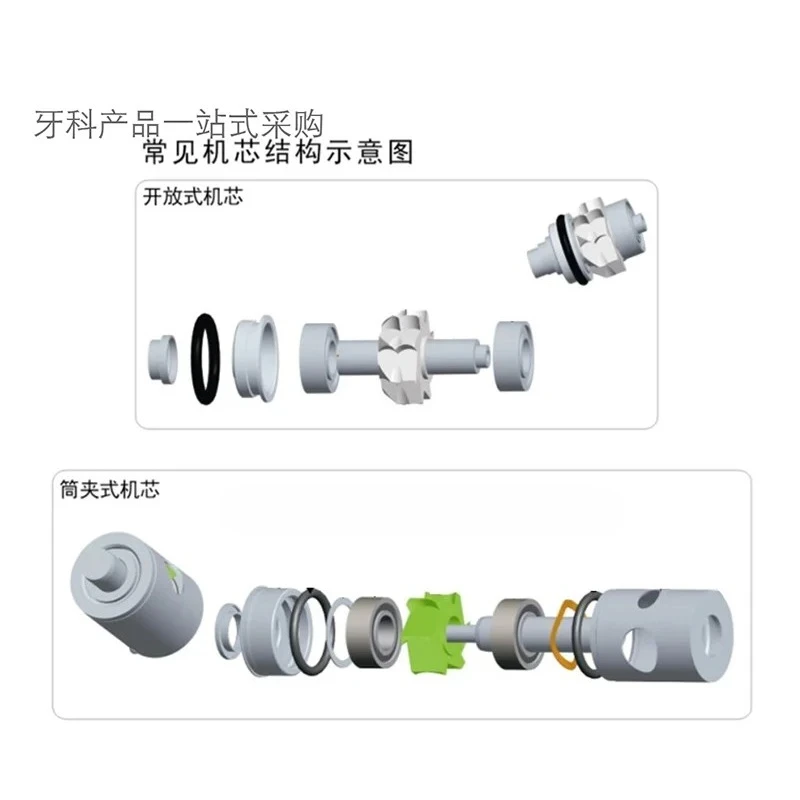 Dental handset bearing repair tool open collet movement