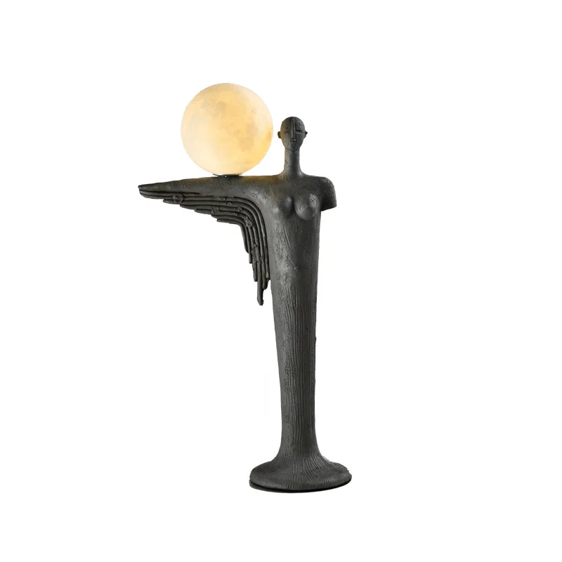 

Nordic modern art figure table lamp retro creative designer bedroom bedside simple resin decorative ornament