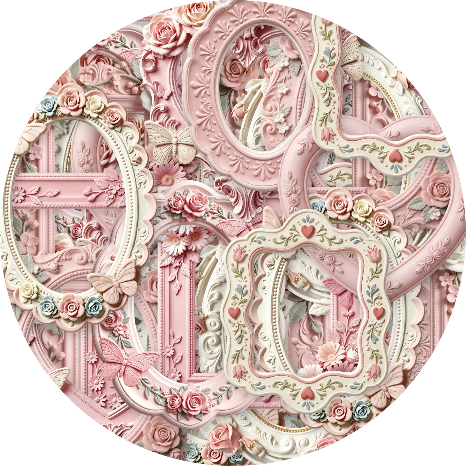 Etori Life 10Pcs Sweetheart Floral Frame Sticker Pack Heart-Shaped, Square, Oval, Multi-Shaped Decorative Stickers for Jewelry Boxes, Greeting Cards, Envelopes, DIY Decoration Materials Suitable for Handmade Gift Bags, Laptop Computers, Phone Backs, Handbags, Diaries, Sticker Books, Postcards and Envelopes, Helmets and Bicycles, Scrapbook Supplies, Vintage Aesthetics, Party Decorations, School Supplies, Cycling Decals