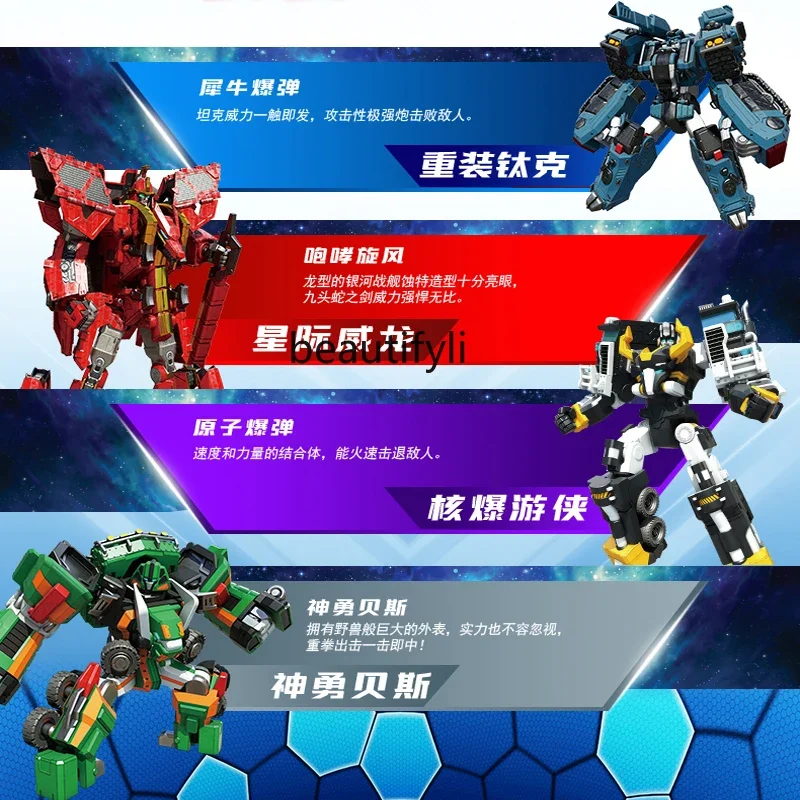 Children's Transforming Toys Boy Children's Transforming Toys Robot Detective Team