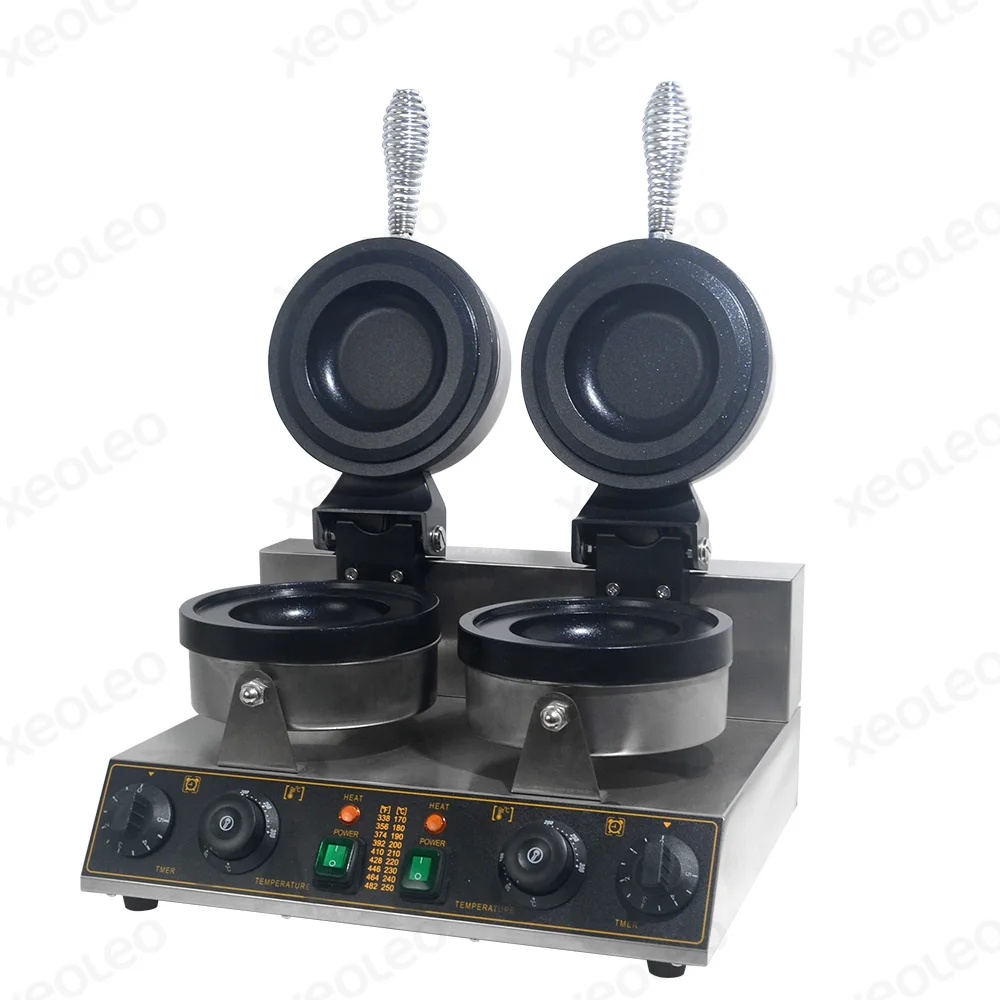 XEOLEO 더블 헤드 UFO 버거 기계 비 회전 젤라토 파니니 프레스 UFO 햄버거 1200W + 1200W 아이스크림 와플 버거 메이커