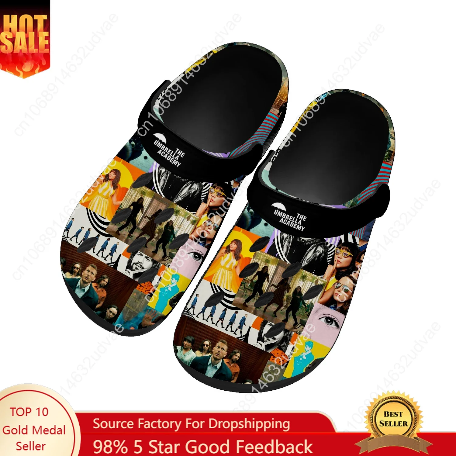 

The Umbrella Academy Water Shoes Mens Womens Anti-slip Home Garden Clogs Customizd Sandals Beach Breathable Hole Slippers