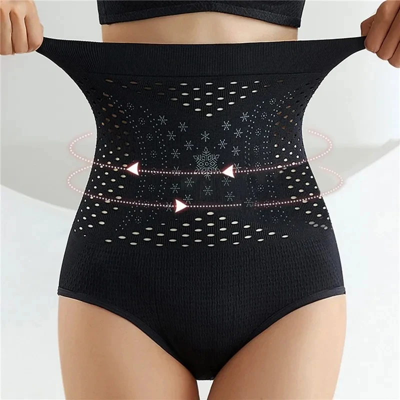 Unique Fiber Restoration Shaper Brief Women Tummy Control Shapewear Hollow Out Fat Burning Slimming High Waist Underwear Panties