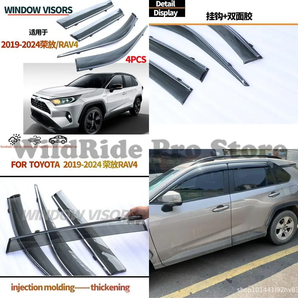 

1 set For 2019-2024 Toyota RAV4 Window Visors Acrylic Rain Guards Rain Deflectors