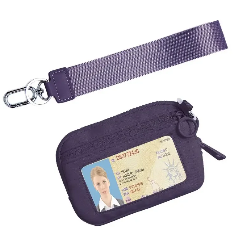 Women Sports Pocket Bag Waterproof Wallet ID Card Case Keychain Coin Bag Ladies Running Zipper Card Purse Key Storage Pouch