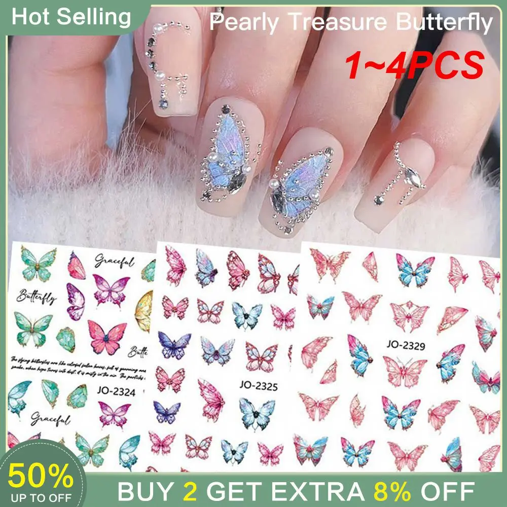 

1~4PCS Nail Stickers Stylish Charming Trendy Beauty Accessory Glitter Trendy Beauty Popular Trendy Long-lasting Gorgeous