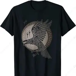 Vintage Celtic Mythology Odins Raven Hugin Munin T Shirt. New 100% Cotton Short Sleeve O-Neck Casual T-shirts Size S-6Xl