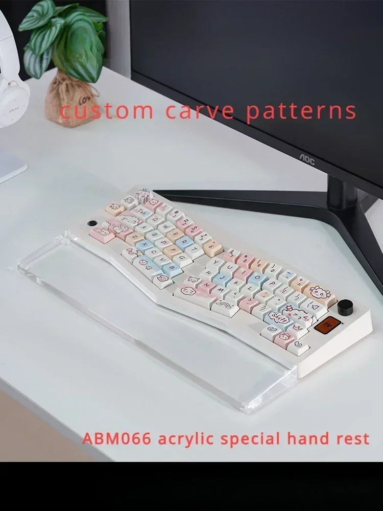 

ABM066 Keyboard Acrylic Hand Rest Magic Coffee Alice67Pro Simple Transparency Thickened Wrist Guard Palm Rest Custom Wrist Rest