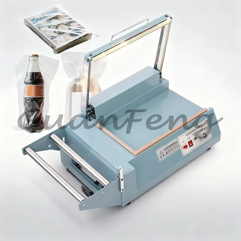 L-Type Manual Heat Shrink Sealing Cutting Machine, Easy Operation Packing Sealer Cutter for Plastic Film Packaging Work
