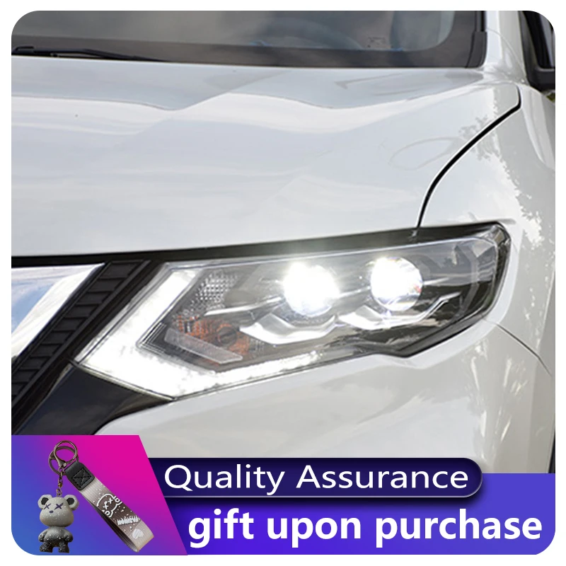 

Фара для Nissan X-trail, 2017-2022, светодиодная фара Rouge, DRL, все светодиодные автомобильные аксессуары