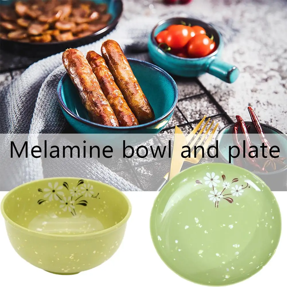 NEW Small Bowl Fruit Fast Food Tableware Rice Soup Tray Restaurant Plastic Fiber Tableware Kitchen Dishes Snack Breakfast B G2U2